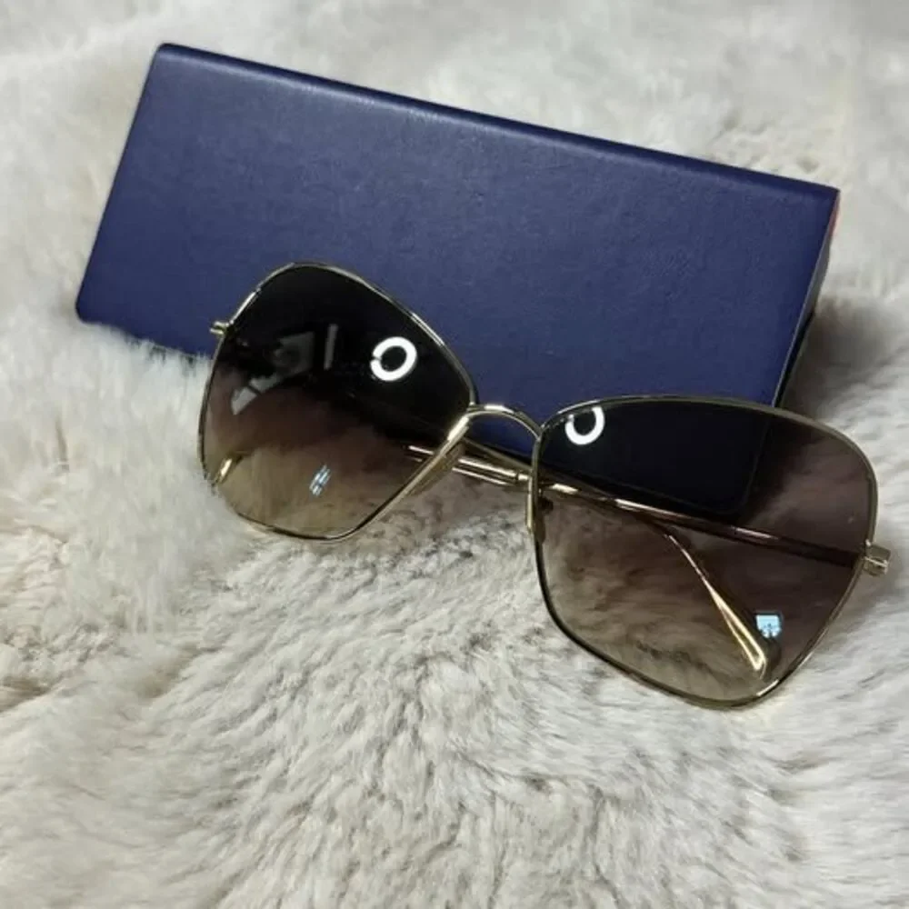 CELINE Oversized Gold Metal Brown Gradient Sunglasses Made Italy